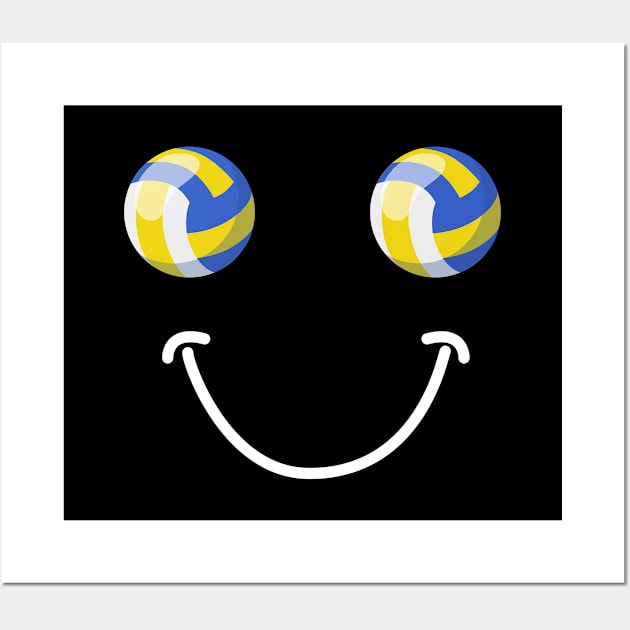 Volleyball - Volleyball Happy Face Wall Art by Kudostees